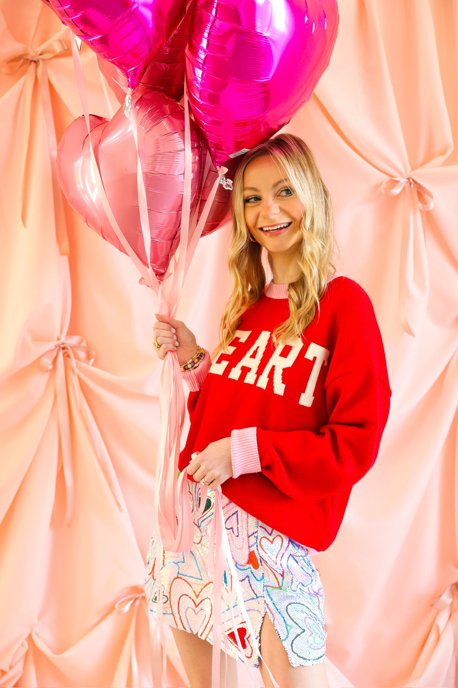 Crew Neck Long Sleeve "Heart" Sweater