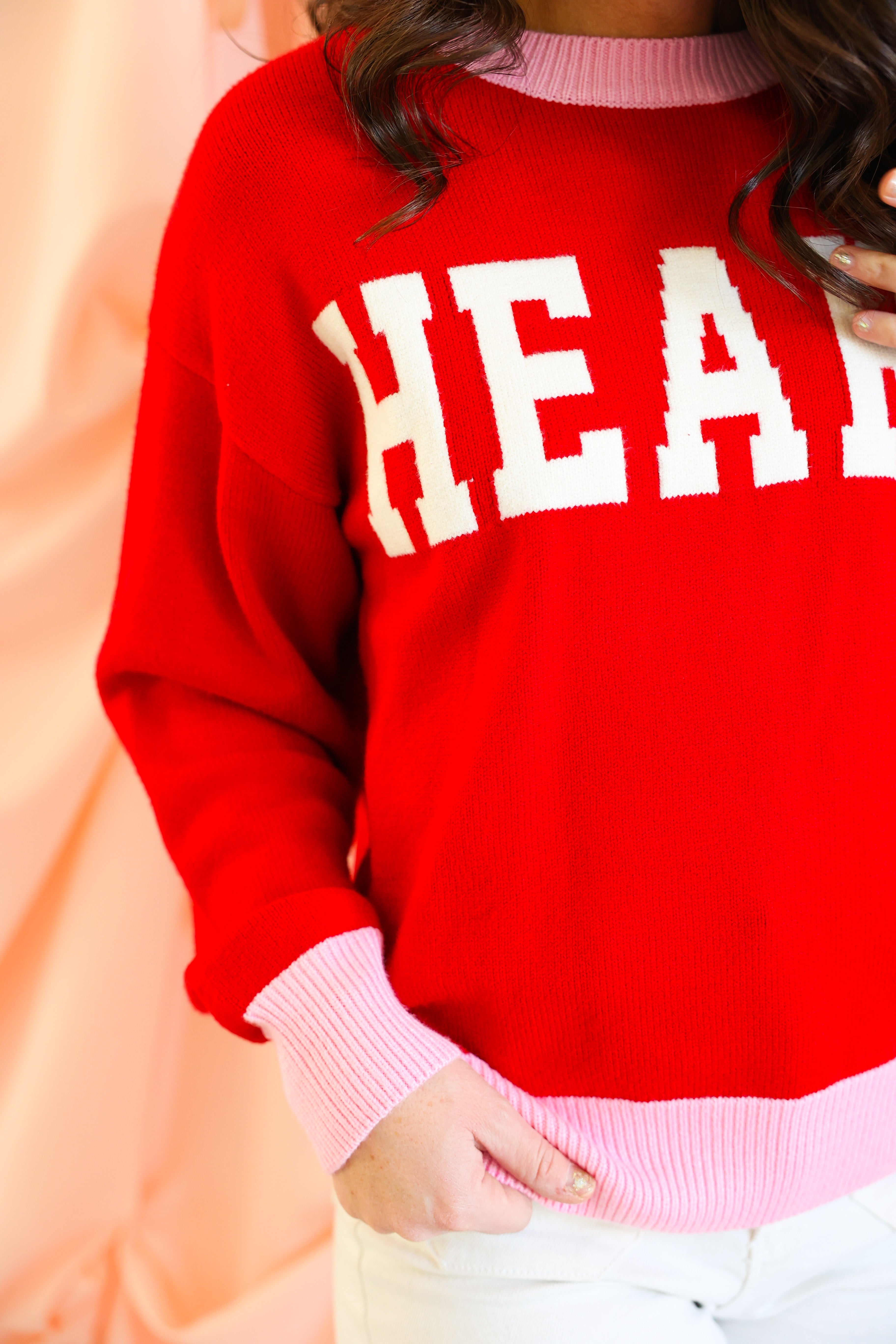 Crew Neck Long Sleeve "Heart" Sweater